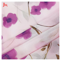 Rouleau de tissu en mousseline de soie florale légère 100 % polyester de haute qualité JM pour la conception de vêtements féminins