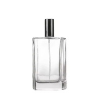 Flacon de parfum carré en verre rechargeable de 10 ml, 15 ml, 30 ml, 50 ml, 100 ml, vaporisateur à fine brume, flacon de parfum avec bouchon en aluminium