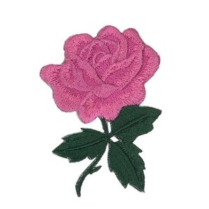 Neuheit Bestseller Maßgefertigter Aufbügelbarer <span class=keywords><strong>Patchwork</strong></span>-Rosen-Aufnäher Vollständig Bestickter Blauer Rosen-Reparatur-Patch für Schuluniformen - Product Image 3