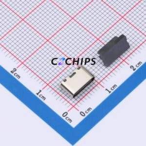 HX TYPE-C 6P LT H5.0 USB Connector SMD Connector ( Connector Type: Type-C )( Gender: Female )( Mounting Type: Vertical Mount ) - Product Image 1