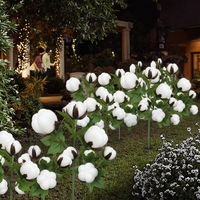 Nouveau panneau solaire LED de Toprex Decor coton artificiel fleur fleur lumière IP65 extérieur maison jardin aménagement paysager noël