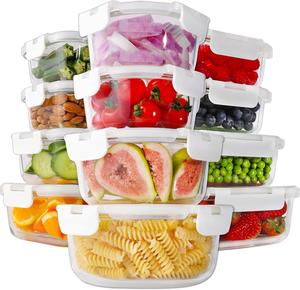 Lock Lid High Borosilicate Glass Food <b>Container</b> Set with Oven and Microwavable Features Back to School Ready - Product Image 1