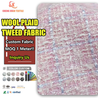 Échantillon Gratuit - Tissu en Tweed Plaid Uni à une Face, Idéal pour les Vêtements et les Matériaux de Manteaux
