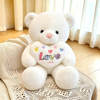 Grand ours en peluche, ours en peluche tenant un cœur, ours en peluche avec nœud papillon, jouet en peluche, cadeau d'anniversaire pour filles, poupée pour dormir