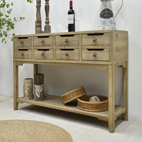 Table console d'appoint avec tiroirs en bois de sapin, écologique et durable, style antique, gain de place, pour bureau à domicile, salon, hôtel, entrée