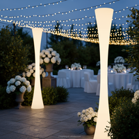 Lampadaire LED RGB Colonne Cylindrique Moyenne pour Extérieur, Décoration Lumineuse Ronde en Plastique pour Mariage, Idéal pour le Dropshipping