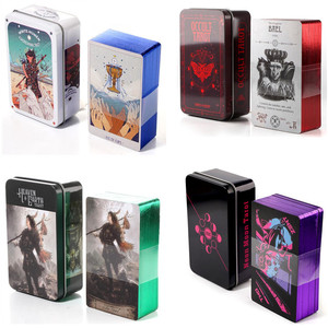 Giá rẻ vàng dập in ấn Tarot thẻ 78pcs sáng bóng cạnh hộp thiếc Poker thẻ Oracle Tarot Hội Đồng Quản trị trò chơi với hướng dẫn sử dụng - Product Image 3