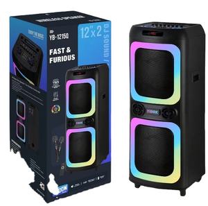 Système de son Hi-Fi portable <span class=keywords><strong>avec</strong></span> caisson de basses et barre de son pour karaoké YB-1215Q, haut-parleurs doubles de 12 pouces - Product Image 2