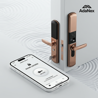 Cerradura Inteligente Digital TANGDI Rojo Bronce, Avanzada e Impermeable, con Tarjeta de Memoria para Acero/Aluminio/Vidrio, Control WiFi Tuya, Seguridad Grado C