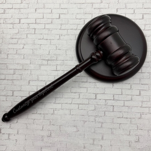 Ensemble personnalisé de marteau en bois et de bloc sonore |   Marteau de juge personnalisé pour le cosplay, souvenir d'avocat et vente aux <span class=keywords><strong>enchères</strong></span> - Product Image 5