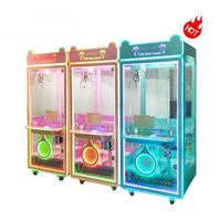Machine à griffes LED colorée à monnayeur avec vitrine transparente pour la présentation des prix, jeu de grue à prix pour centres commerciaux et centres de loisirs familiaux