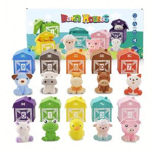 Juguetes Sensoriales de Colores Montessori para Niños Pequeños, Juguetes de Animales de Granja con Marionetas de Dedos para Emparejar, Clasificar y Contar - Product Image 1