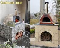 Four à pizza commercial en bois et pierre, four extérieur en briques autoportant pour la cuisson et la pâtisserie en extérieur