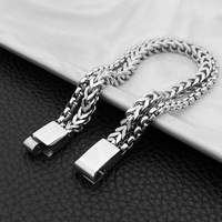 Bracelet à chaînes superposées pour homme, style Hiphop Punk, en acier inoxydable, avec fermoir magnétique, chaîne Franco, chaîne maille forçat, double couche