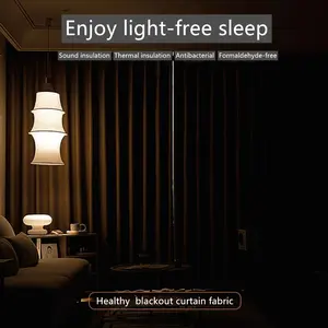 Healthy Blackout Sound Insulation Antibacterial Formaldehyde-free Drape Curtain For Hotel Bedroom Livingroom Meetingroom