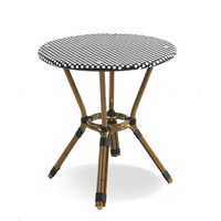 Ensemble de meubles de jardin de bistro français en bambou 5 pièces cadre en aluminium rotin osier Conversation Table basse chaises pour petit endroit