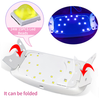 Mini lampe à ongles portable à led uv 24W Lampe à ongles UV arc-en-ciel Mini sèche-ongles à LED UV avec câble USB pour tous les vernis à gel