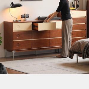 Modern Minimalist Cherry Wood <b>Chest</b> Of Drawers Solid Wood <b>Storage</b> Cabinet Bedroom Dresser Household Furniture - Product Image 1