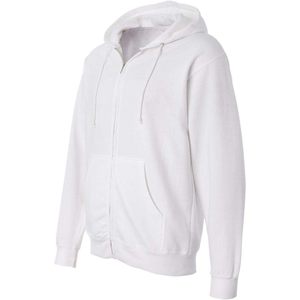 Independent Trading Co. Hombres de peso medio blanco 'L' tamaño Full-Zip Sudadera con capucha SS4500Z 3D bordado antiarrugas sólido - Product Image 2