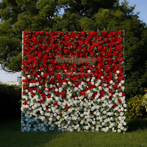 Mur de bienvenue rose 5D écologique en gros, arrangement de fleurs artificielles de 2,4x2,4m pour mariage, inscription, événement de <span class=keywords><strong>jardin</strong></span> - Product Image 2