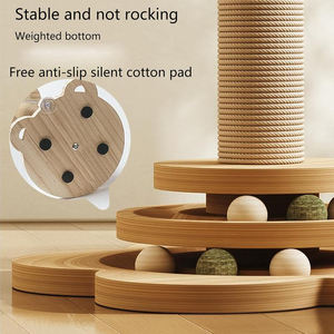 4 In1 in legno gatto giocattoli con raschietti di corda sostenibile per gatti Teaser per interni giocattolo interattivo per gatti - Product Image 3