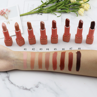 Rouge à lèvres mat longue durée nude en marque propre, cosmétiques, maquillage, rouge à lèvres, 8 couleurs, minéral, OEM, stick, MSDS, Wow rouge à lèvres, 3 ans, 2g
