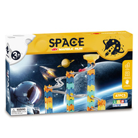 Blocs de construction DIY pour circuit de billes spatiales, 47 pièces, jeu de course de billes, blocs de construction pour circuit de billes, jouets de jeu spatial, billes, tuiles, blocs, circuits de billes