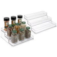 Étagère à épices minimaliste empilable à 3 niveaux en PET, organiseur de comptoir de cuisine, tiroir de rangement pour pots à épices et assaisonnements