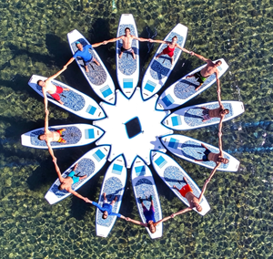 Factory Direct Wholesale Inflatable Modular Floating SUP Dock Connectable Paddle <b>Board</b> Floating Platform for Water Yoga Training - Product Image 4