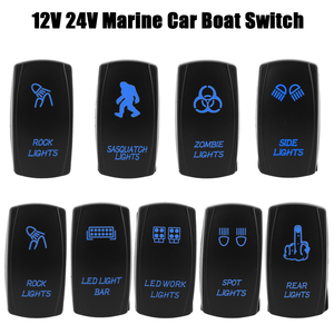 12V 24V LKW SPST-Schalter Carling Wasserdichter 5-Pin Ein/Aus Marine-Schalter Auto Boot Wippschalter mit Doppel-LED-Lichtleiste - Product Image 1