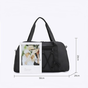 Sac de sport unisexe personnalisé avec logo, géométrique, grande capacité, sac de voyage, compartiment à chaussures, imperméable, en tissu Oxford, tendance - Product Image 2
