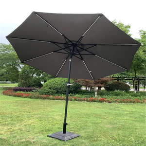 Customize Factory Wholesale Modern Outdoor Solar Powered Aluminum <b>LED</b> <b>Strip</b> <b>Lighted</b> Wind Resistant Portable Patio Umbrella - Product Image 3