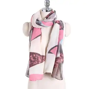 Fashion Custom Printed Cotton Linen Scarfs Shawls And Wraps For Women Scarves Manufacturer