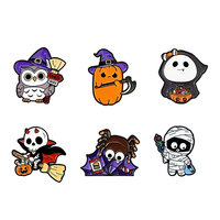 Broche en métal Halloween, motif fantôme drôle et tête de citrouille, style dessin animé mignon, cadeau d'Halloween