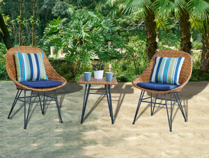 Silla de mimbre de ratán blanca moderna, marco de acero negro, portátil, duradero para exterior, restaurante, parque, cocina, escuela, dormitorio - Product Image 2