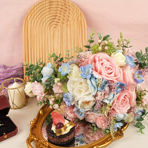 باقة زهور اصطناعية على شكل دمعة للعروس الأكثر مبيعًا بأنماط متعددة باقة زفاف للتصوير الفوتوغرافي مخصصة - Product Image 4