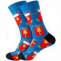 Chaussettes en coton pour hommes à motif personnalisé, chaussettes jacquard respirantes pour Noël, cadeau de Noël en gros