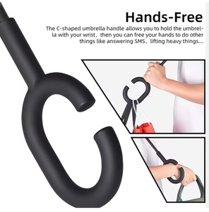 Customized Rose-shaped flower inverted handle C-shaped handle windproof <b>umbrella</b> Double-layer sun protection car <b>umbrella</b> - Product Image 4