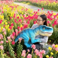 Marionnette de dinosaure animatronique réaliste pour bébé, modèle Trex Dino Park, performance interactive pour parc à thème