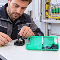 Cisaille à fibre optique OEM de précision pour câbles FTTH avec étui de transport vert, équipement de fusion, vente en gros usine
