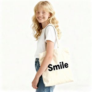 Sac fourre-tout en toile vierge en gros pour femmes, grande capacité, sacs d'épicerie réutilisables en toile de coton avec logo ou lettres personnalisés - Product Image 1