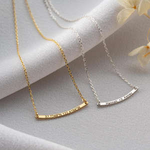 Acero inoxidable tendencia personalizada coordenadas fecha frase mensaje collar moda oro personalizado barra nombre collar mujeres - Product Image 1