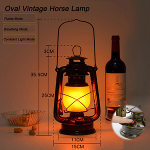 Lanterne vintage à LED avec flamme vacillante, lanterne à piles, <span class=keywords><strong>lampe</strong></span> à huile en cuivre vieilli pour le <span class=keywords><strong>camping</strong></span>, la fête de jardin, tactile - Product Image 5