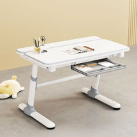 Table d'étude ergonomique moderne et intelligente pour enfant, ensemble bureau et chaise en bois multifonctionnel avec étagère, pour usage scolaire