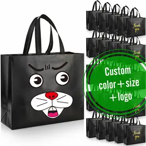 Thickened non-woven fabric shopping tote bag pp laminated nonwoven non woven fabric carry gift shopping tote bag with logo