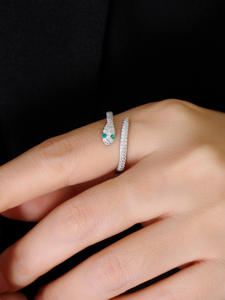 Anelli di diamanti in zircone in argento 925 alla moda Unisex anello in oro serpente all'ingrosso - Product Image 4