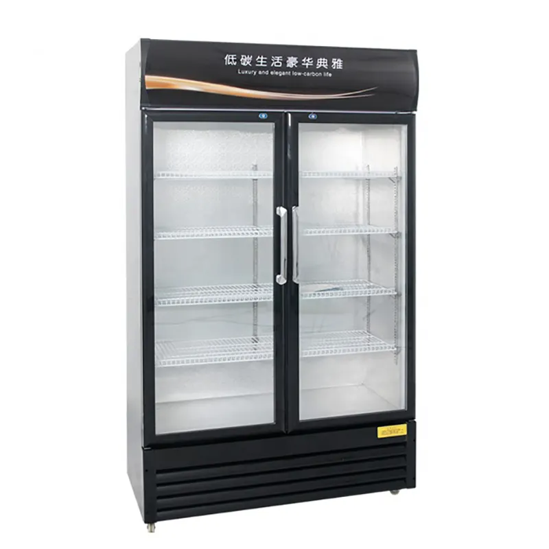 음료 전시 냉장된 내각 강직한 냉각장치 상업적인 서리 유리제 문 냉장고 없음