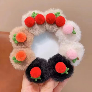 Paquete de un par de pinzas pequeñas de felpa Ximang para niñas, horquillas de cereza para otoño e invierno, pasadores laterales para la frente de niños - Product Image 1