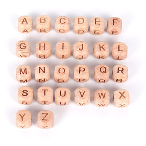 Juego de Cuentas Cuadradas de Haya para Niños, Juguete de Alfabeto Inglés, Juguete de Alfabeto Completo, Juguete Educativo, 26 Piezas - Product Image 6