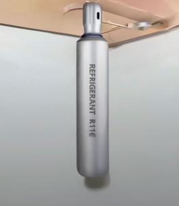 Cylindre de réfrigérant à très basse température vide ISO9809 150BAR 10L 12L sans soudure Freon <span class=keywords><strong>CHCl3</strong></span> R23 R116 R23 avec bouchon de valve et poignée - Product Image 1